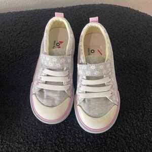 See Kai Run Gray and Pink Floral Kids Sneakers